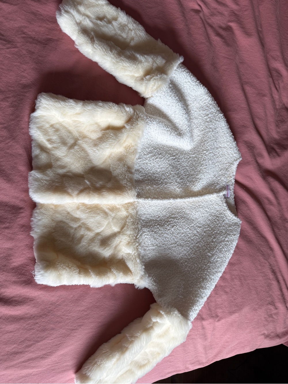 Women Cream Faux Fur & Sherpa Jacket - Cozy Winter Coat